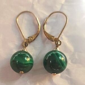 Elegant Malachite Drop Earrings